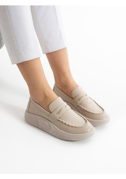 Envey Krem Saraçlı Kadın Loafer