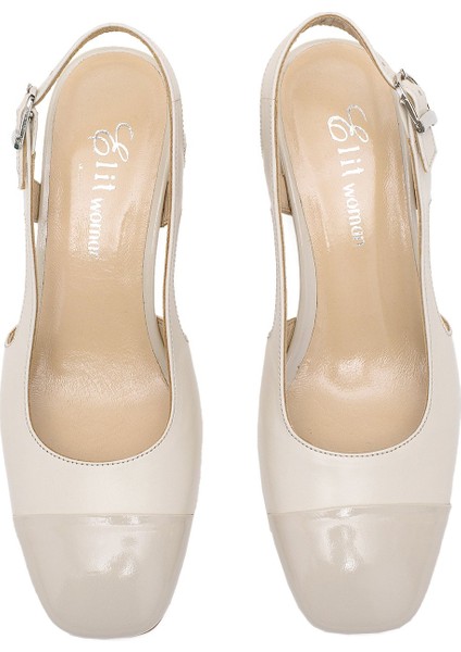 Elit Serina Kadın Deri Klasik Topuklu Ayakkabı Bej fırsatları