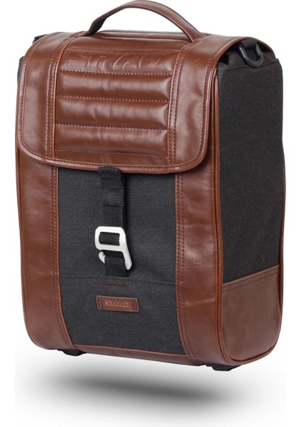 Cafe Racer Saddle Bag Retro Motosiklet Yan Çanta Seti Kahverengi