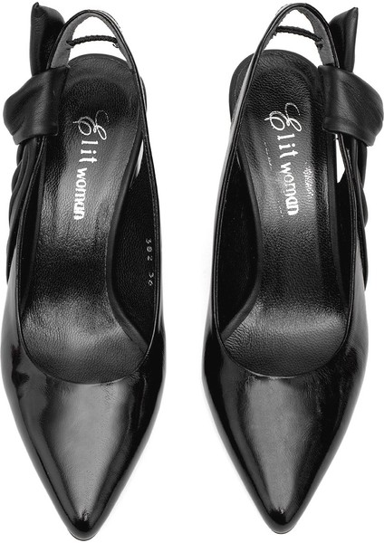 Elit Amina Kadın Deri Klasik Topuklu Ayakkabı Yeşil modelleri