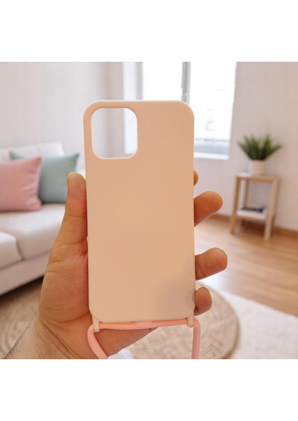 Apple iPhone 12 Pro Max Boyun Askılı Iç Kısmı Kadife Ropi Seyahat Kılıfı