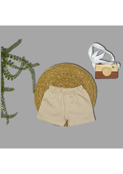 Erkek Bebek Yakalı Düğmeli Armalı Şort Gömlek Ikili Takım modelleri