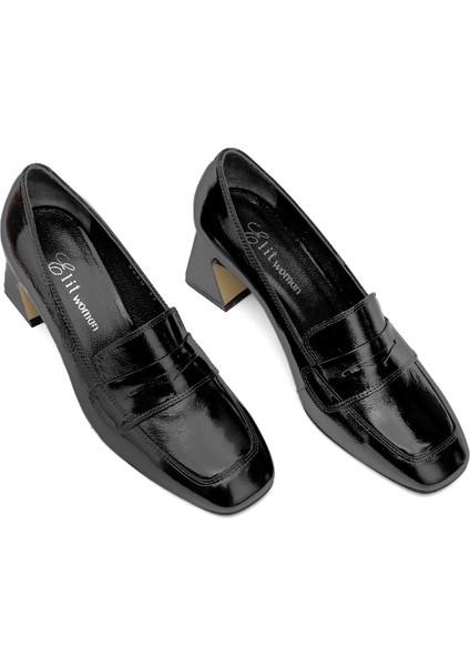 Elit Mireya Kadın Rugan Deri Klasik Topuklu Ayakkabı Siyah fiyatları