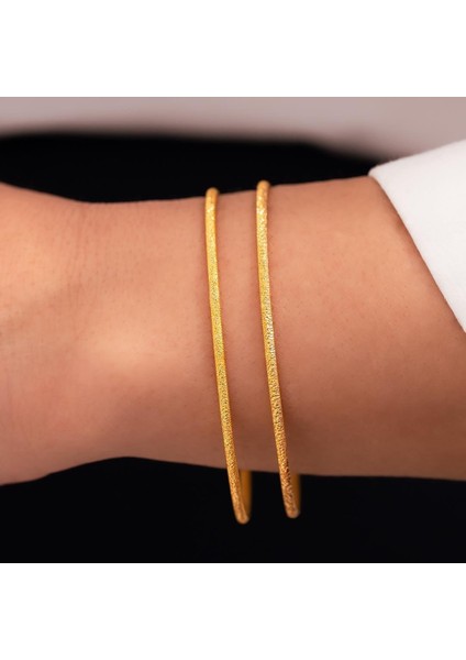 2'li Simli Ajda Takım 16 Gr(Gram) 22 Ayar Altın Işçiliksiz Bilezik