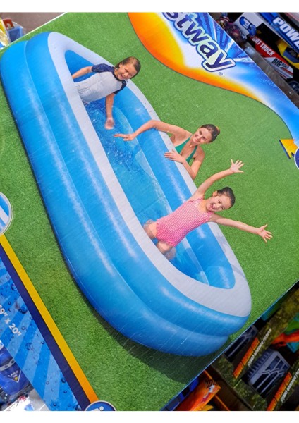 Bestway Mavi Şişme Çocuk Yüzme Havuzu 2.62x1.75x51 cm, pompa dahil değil