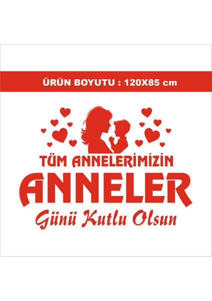 Anneler Günü Için Folyo Kesim Mağaza Vitrin Yazısı 120X85 cm ( Model 2 )