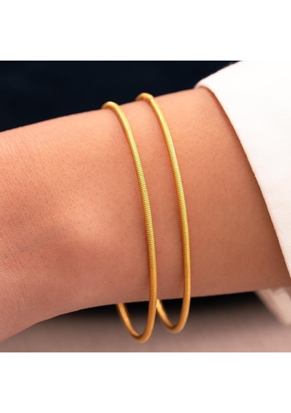 2'li Çizgi Ajda Takım 30 Gr(Gram) 22 Ayar Altın Işçiliksiz Bilezik