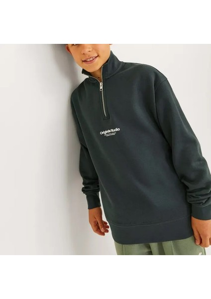 Erkek Çocuk Çeyrek Fermuarlı Sweatshirt