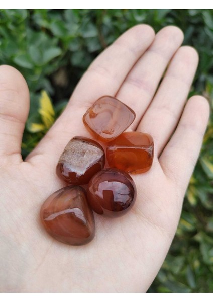 Kırmızı Akik Tamburlanmış Doğal Taş Tımbıl (Nazar Taşı)