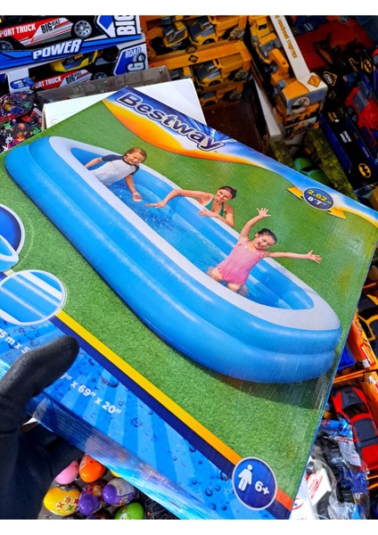 Bestway Mavi Şişme Çocuk Yüzme Havuzu 2.62x1.75x51 cm, pompa dahil değil indirimleri