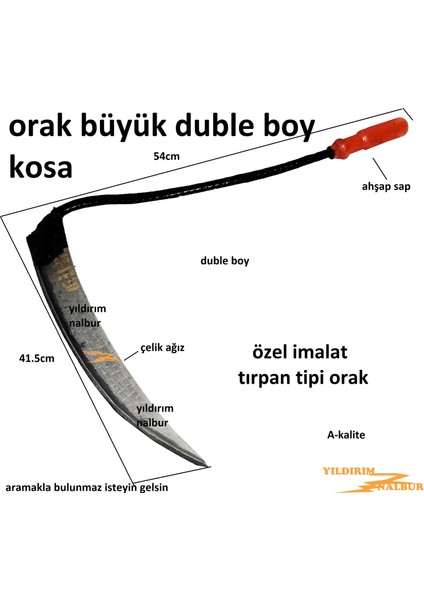 Büyük Boy Duble Orak Kosa Saplı Çim Biçme Budama Orak Tırpan Tipi fiyatları