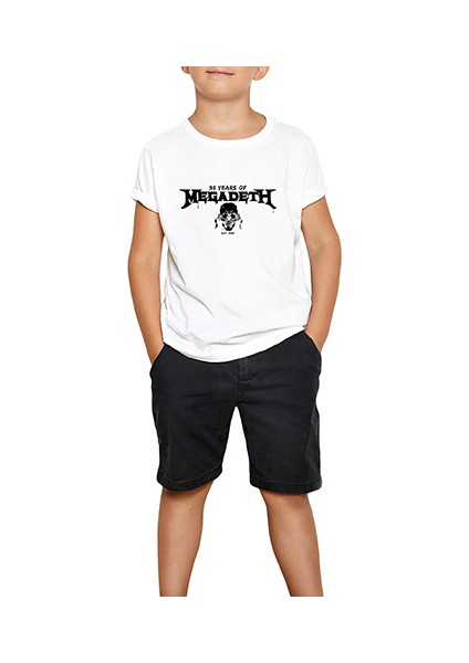 Megadeth 35 Years Of Beyaz Çocuk Tişört