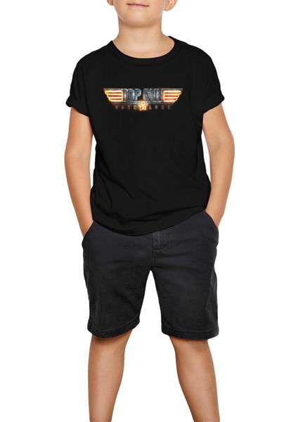 Top Gun Hard Lock Siyah Çocuk Tişört