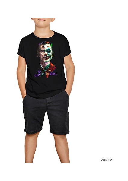 Joker All Have Are Negatıve Thoughts Siyah Çocuk Tişört