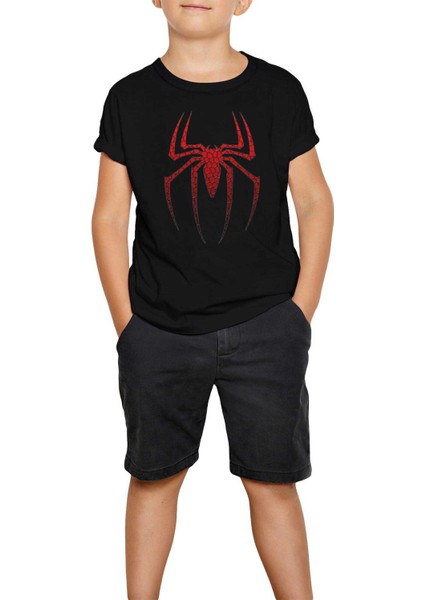 Spiderman Suit Siyah Çocuk Tişört