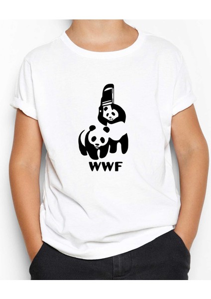 Ufc Wwf Panda Beyaz Çocuk Tişört