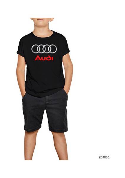 Audi Logo Siyah Çocuk Tişört