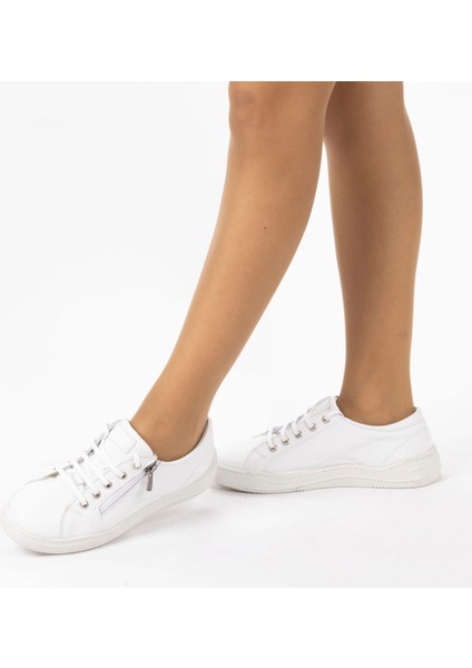 Kadın Deri Geniş Kalıp Günlük Ayakkabı Sneakers