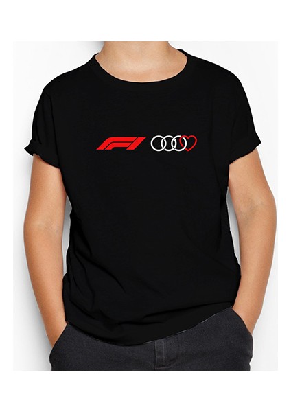F1 Audi Love Siyah Çocuk Tişört