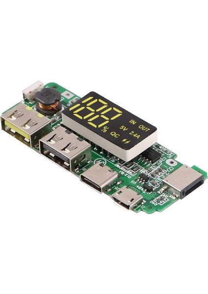 Powerbank Devresi Ekranlı 5V 2.4A Dual USB Çıkış Type C Micro USB Giriş Lityum Lion 18650 Pil Şarj