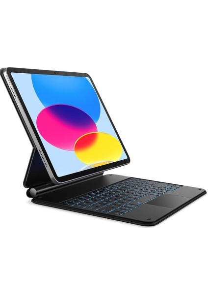 Yesido Apple Ipad 11.nesil A16 2025/ 10. Nesil 10.9 Inç Magic Klavye Keyboard Touchpad Akıllı Işıklı Q Manyetik Klavyeli Kılıf