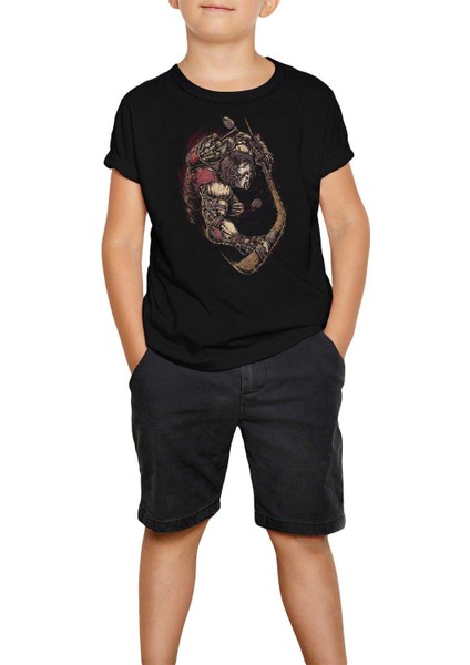 Ninja Turtles Casey Jones Siyah Çocuk Tişört