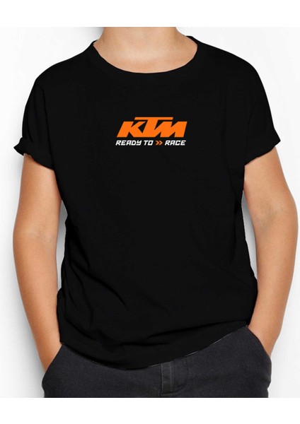 Ktm Ready To Race Text Siyah Çocuk Tişört