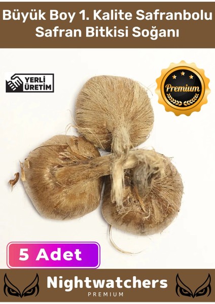 Deluxe Özel Dikime Hazır Yerli Üretim Büyük Boy Kalite Safranbolu Safran Bitkisi Soğanı - 5 Adet