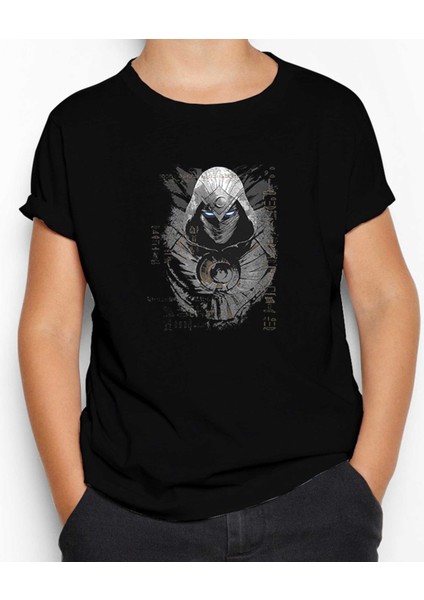 Moon Knight Warrios Face Siyah Çocuk Tişört