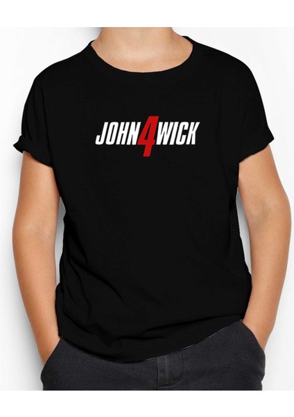 John Wick 4 Logo Siyah Çocuk Tişört