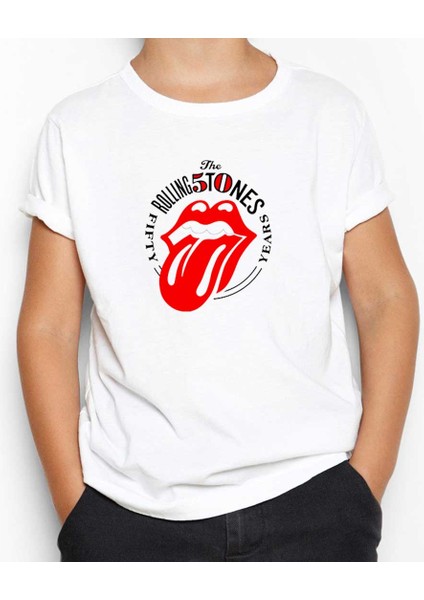 The Rolling Stones 50 Years Beyaz Çocuk Tişört