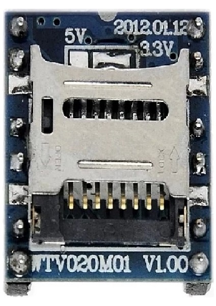 WTV020 Mini Mp3 Wav Player Modülü Micro Sd 1g Tf Kart Ses Müzik Çalma Kartı16 Bit Pwm Dac 3W