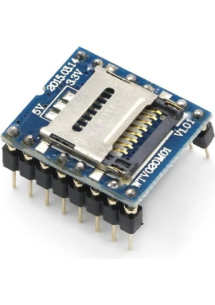 WTV020 Mini Mp3 Wav Player Modülü Micro Sd 1g Tf Kart Ses Müzik Çalma Kartı16 Bit Pwm Dac 3W