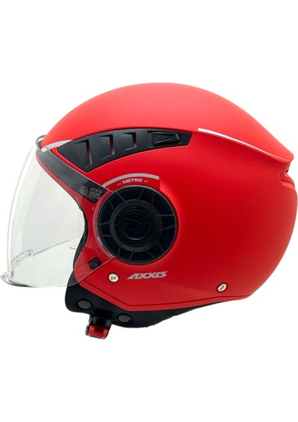 Metro S Solid A5 Mat Red Kask