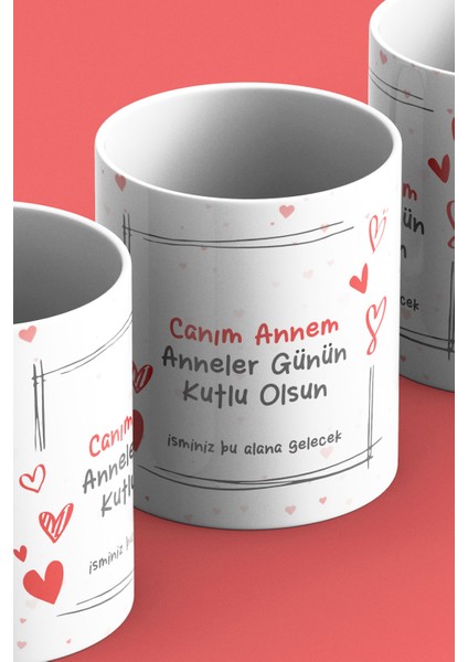 Anneler Günü Kişiye Özel Isim Baskılı Kupa Bardak
