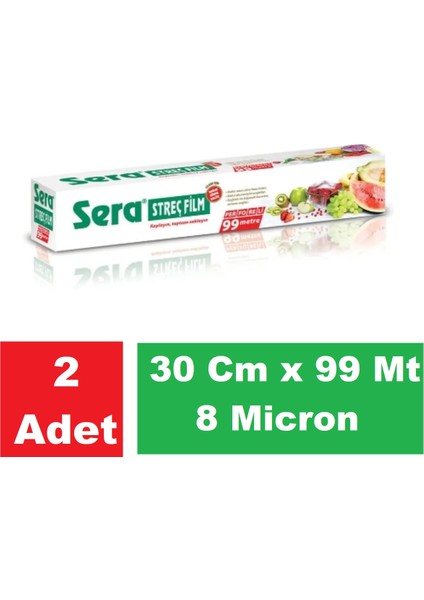 Streç Film 30 cm x 99 mt 8 Micron x 2 Paket