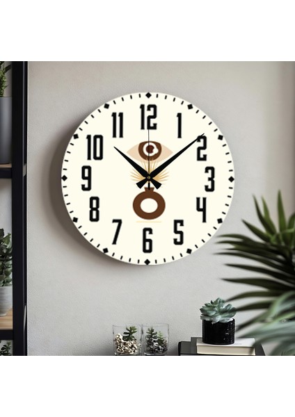 Çiçek Desenli Dekoratif Türkçe Rakamlı Uv Baskılı Duvar Saati (Sessiz) Akar Mekanizma Metal Akrep