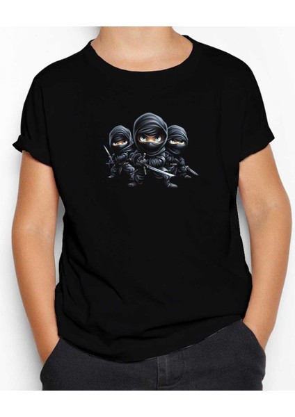 Childrens Ninjalar Siyah Çocuk Tişört