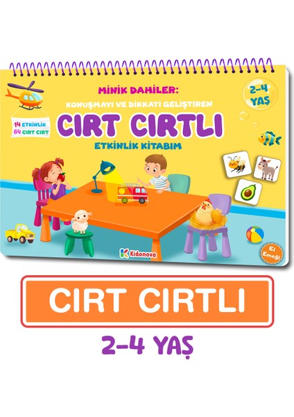 Minik Dahiler: Cırt Cırtlı Etkinlik Kitabı 2-4 Yaş + Magnet Puzzle Sevimli Hayvanlar Seti