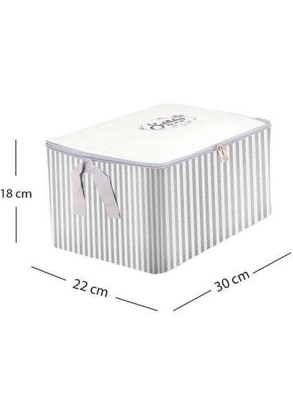 5'li Beyaz Gri Çizgili Baza Altı Çoraplık Hurç 30x22x18 fırsatları