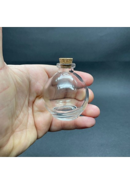 Top Şekilli Cam Şişe 50ml 5'li Renkli, Mantar Tıpalı, Yüksek Satış Potansiyeli