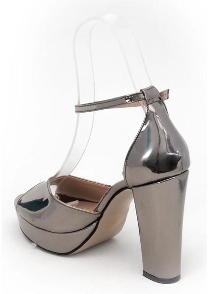 Kadın Moda Şık Platin Ayna Topuklu Zarif Tasarım Yüksek Topuk Düğün Nişan Gece Abiye Ayakkabı fırsatları