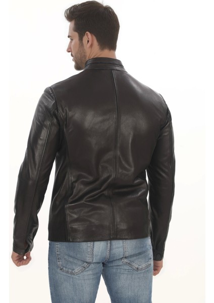 Erkek Minimal ve Çekici Derimont Ceket Erkek Hakiki Kuzu Derisi Slim Fit Siyah Mont fiyatları