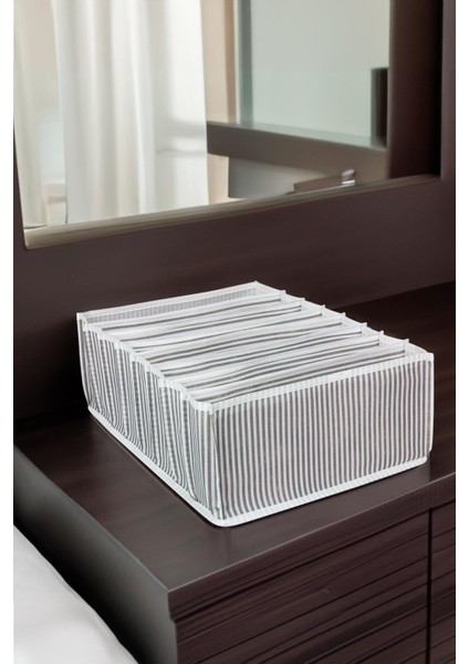 Gri Akordiyon Organizer Large 24x37x18 cm, 6'lı set, Kumaş, Şık ve kullanışlı düzenleyici