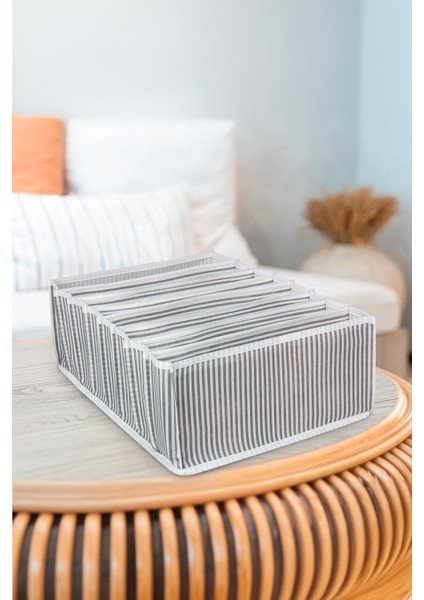 Gri Akordiyon Organizer Large 24x37x18 cm, 6'lı set, Kumaş, Şık ve kullanışlı düzenleyici