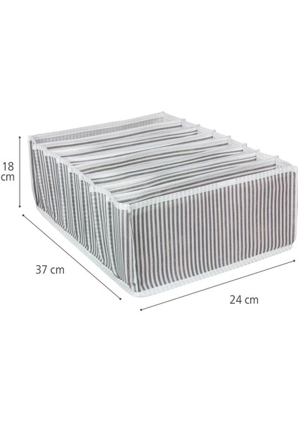 Gri Akordiyon Organizer Large 24x37x18 cm, 6'lı set, Kumaş, Şık ve kullanışlı düzenleyici