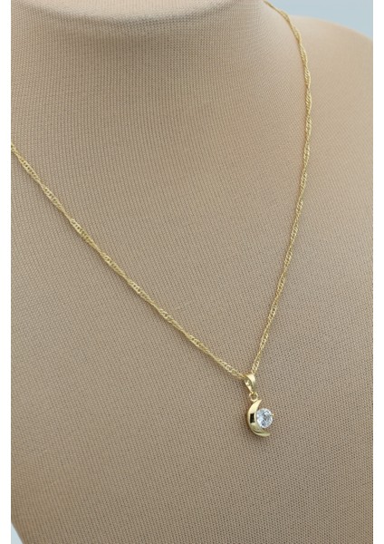Stil Incisi/xupıng Jewelry Ay Yıldız Zirkon Taşlı Kolye