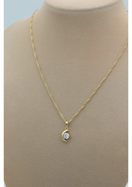 Stil Incisi/xupıng Jewelry Ay Yıldız Zirkon Taşlı Kolye