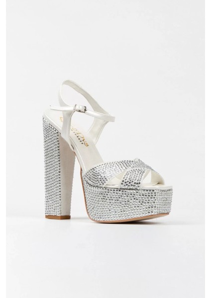 Kadın Moda Şık Gold Ayna Full Taşlı Klasik Köşe Kalıplı Kalın Düğün Nişan Gece Abiye Ayakkabı fiyatları