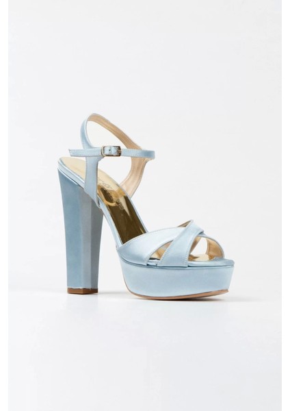 Kadın Moda Şık Gümüş Saten Klasik Ayakkabı Kalın Düğün Nişan Gece Abiye Ayakkabı fiyatları